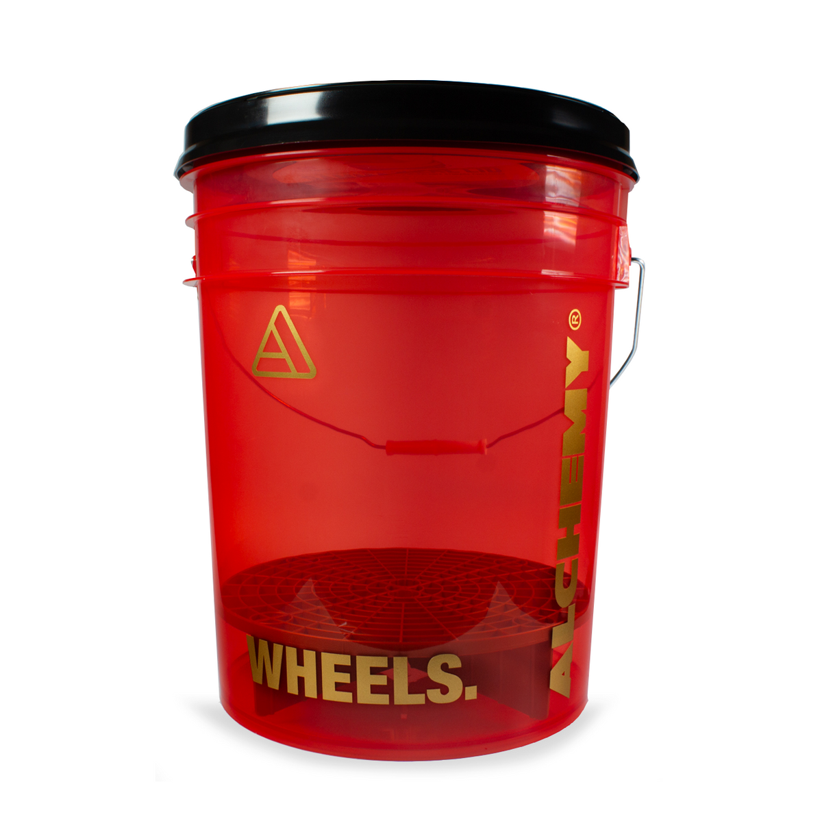 Red bucket with shop lid